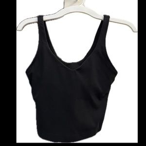LULULEMON v neck sporty crop tank w/ built in bra